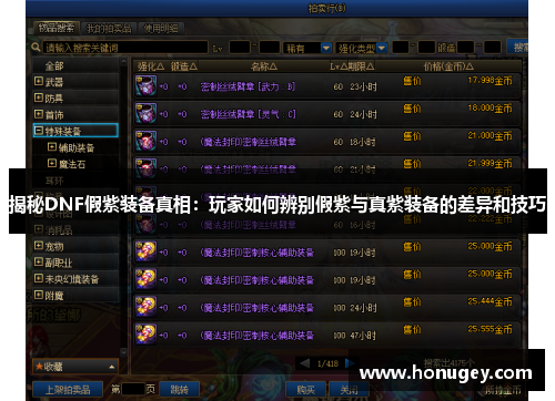 揭秘DNF假紫装备真相:玩家如何辨别假紫与真紫装备的差异和技巧 揭秘DNF假紫装备真相:玩家如何辨别假紫与真紫装备的差异和技巧